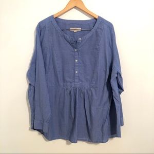 LOFT Plus Pinstripe Blouse